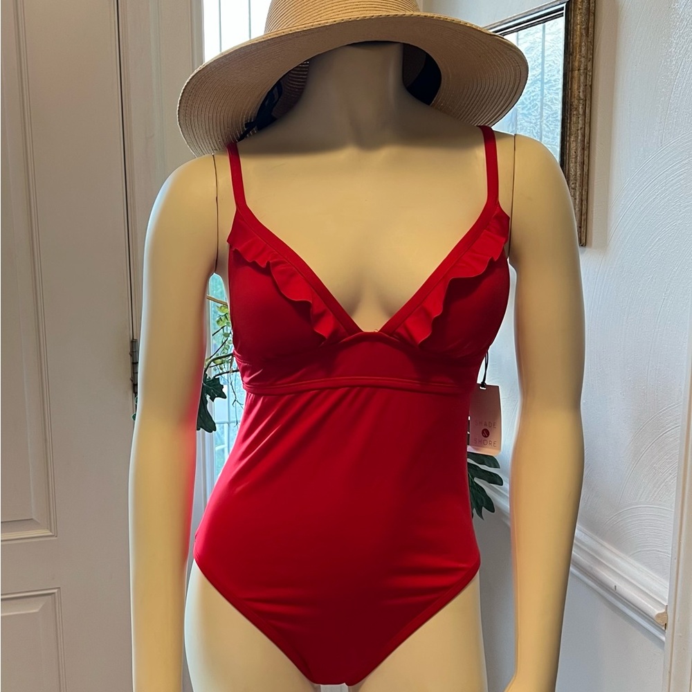 Red Ruffled swimwear for women